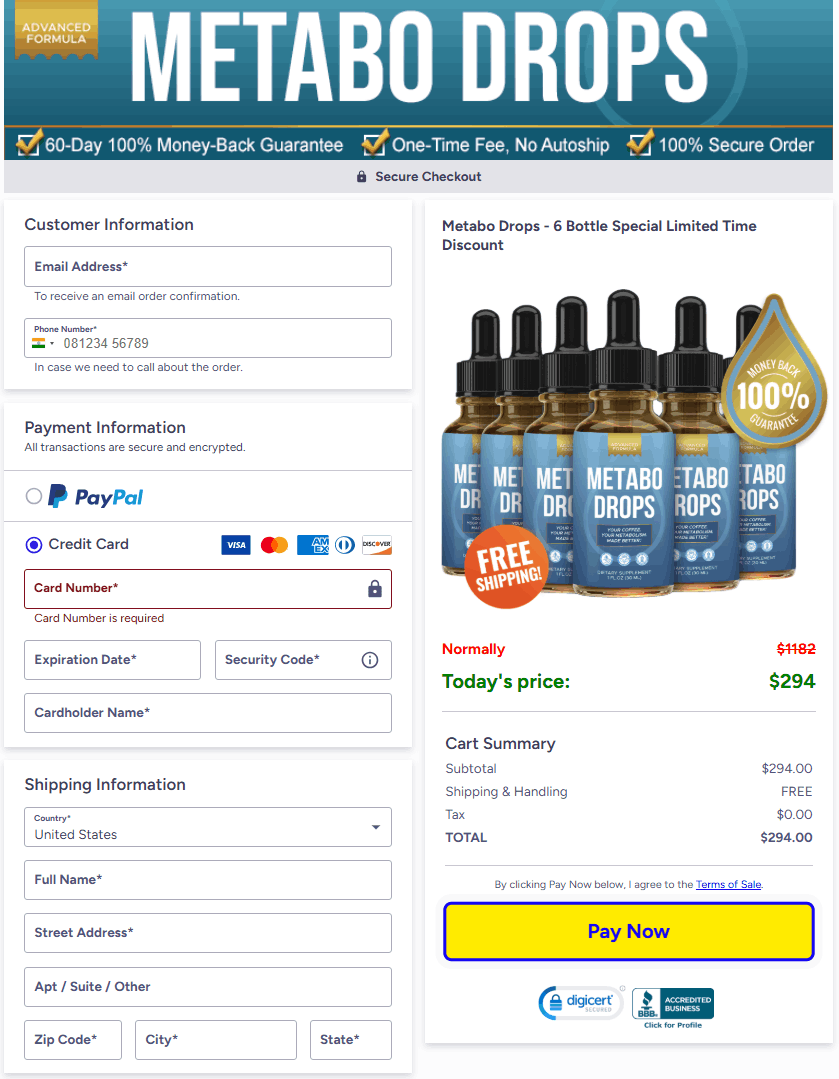  Metabo Drops secure checkout page usa official