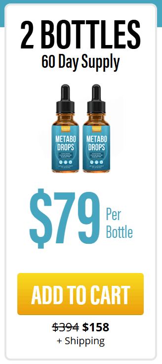 Metabo Drops 2 bottles 60 day supply starter package for boosting metabolism and energy